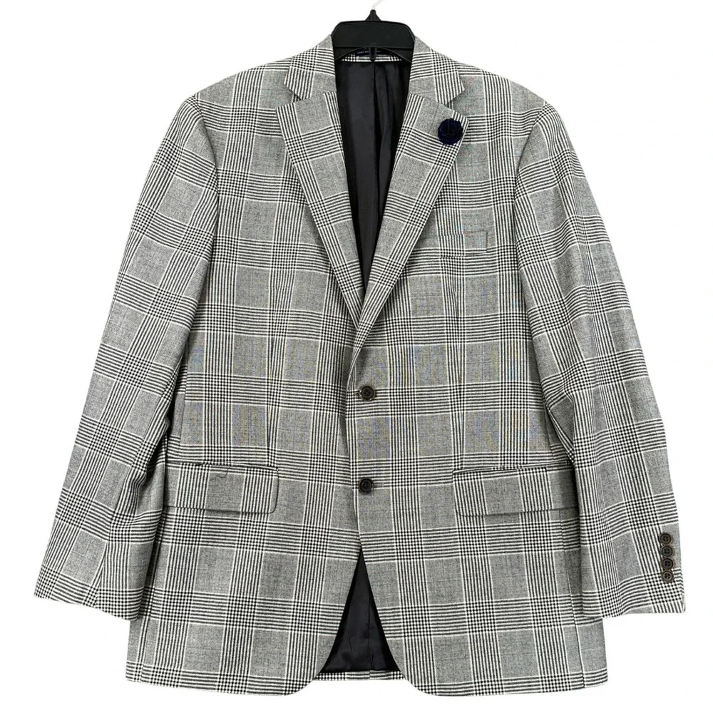 Hart Schaffner Marx Blazer 42 Glen Plaid Chicago Fit Soft Sport Coat Business